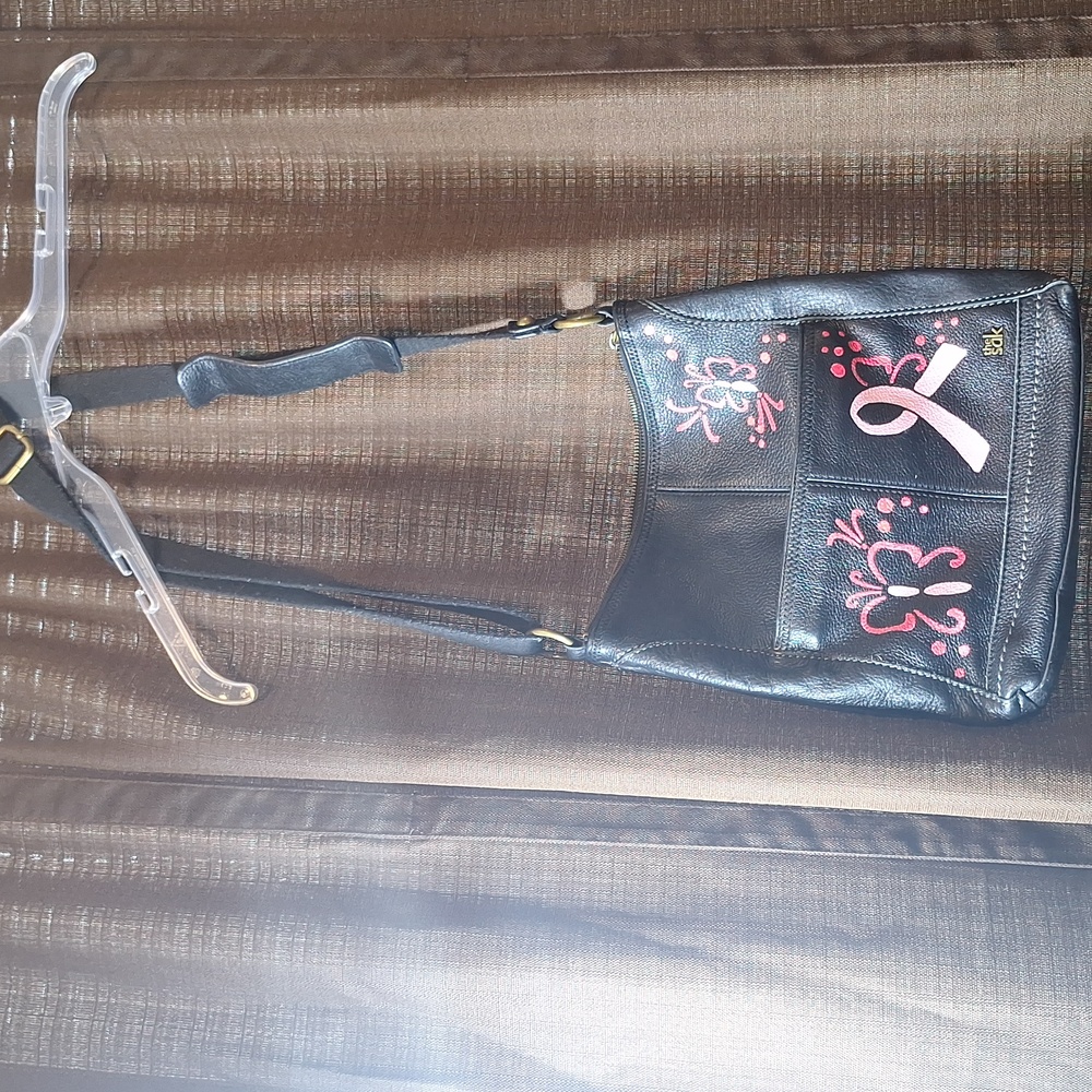 Hand Paint Breast Cancer Awarwneas Shoulder Bag - Picture 3 of 10